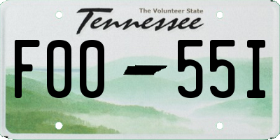TN license plate F0055I
