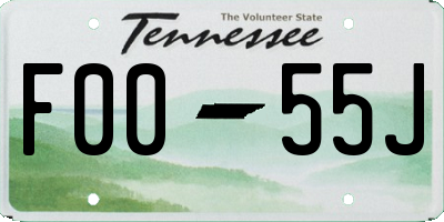 TN license plate F0055J