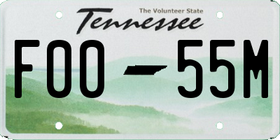 TN license plate F0055M
