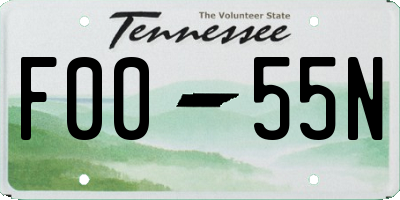 TN license plate F0055N