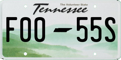 TN license plate F0055S