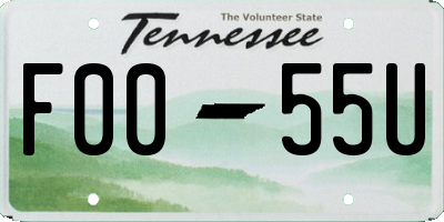 TN license plate F0055U