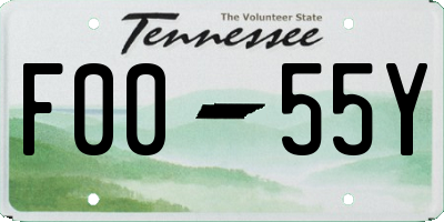 TN license plate F0055Y