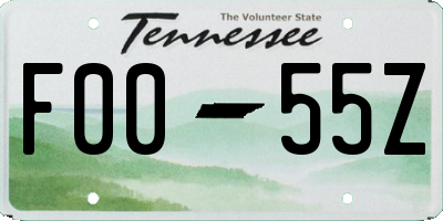 TN license plate F0055Z