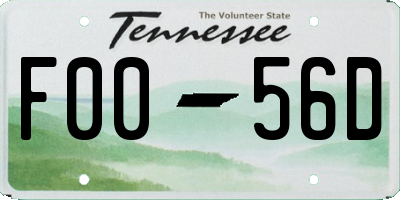 TN license plate F0056D