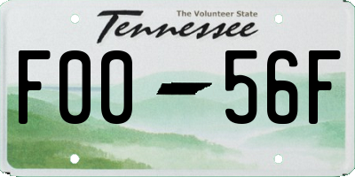 TN license plate F0056F