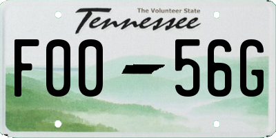 TN license plate F0056G