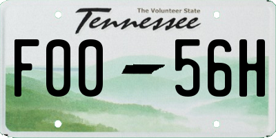 TN license plate F0056H