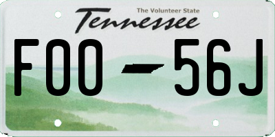 TN license plate F0056J