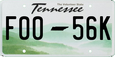 TN license plate F0056K