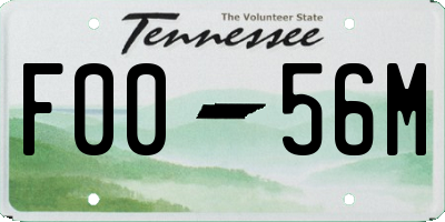 TN license plate F0056M