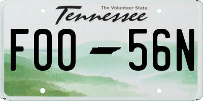 TN license plate F0056N
