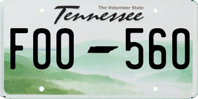 TN license plate F0056O