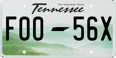 TN license plate F0056X