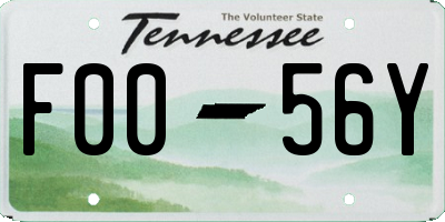 TN license plate F0056Y