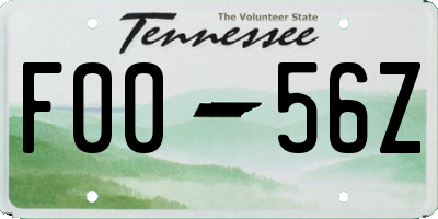 TN license plate F0056Z