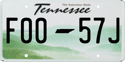 TN license plate F0057J