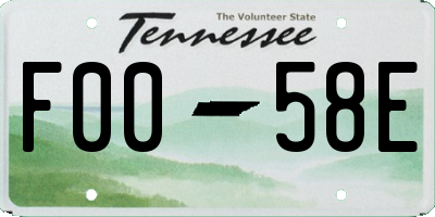 TN license plate F0058E