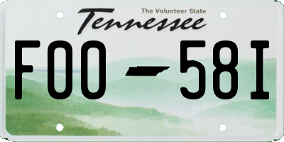 TN license plate F0058I