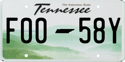 TN license plate F0058Y