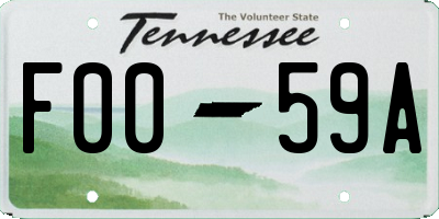 TN license plate F0059A