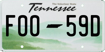 TN license plate F0059D