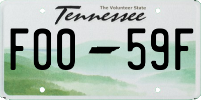 TN license plate F0059F