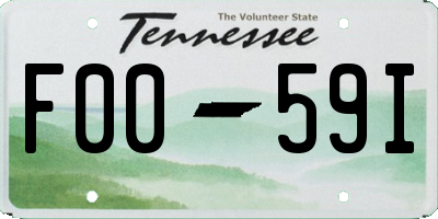 TN license plate F0059I