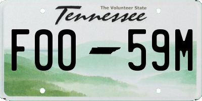 TN license plate F0059M
