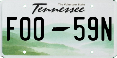 TN license plate F0059N