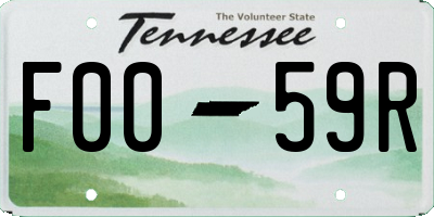 TN license plate F0059R