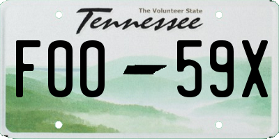 TN license plate F0059X