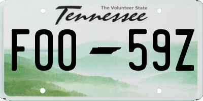 TN license plate F0059Z