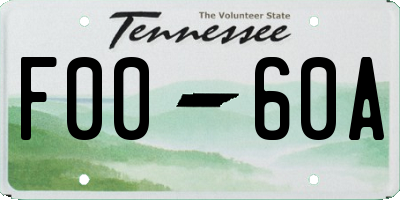 TN license plate F0060A