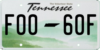 TN license plate F0060F
