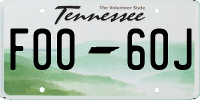 TN license plate F0060J