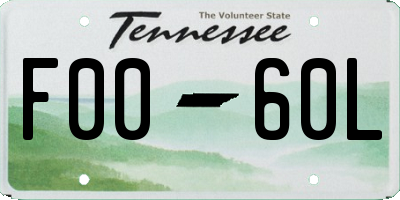 TN license plate F0060L