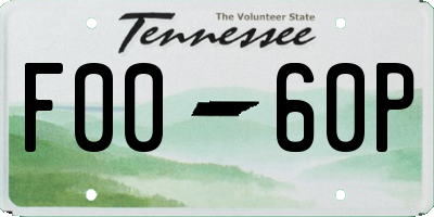 TN license plate F0060P