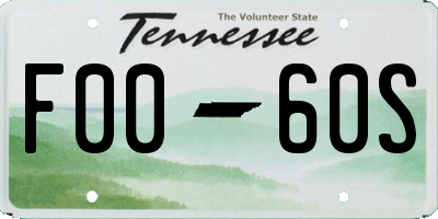 TN license plate F0060S