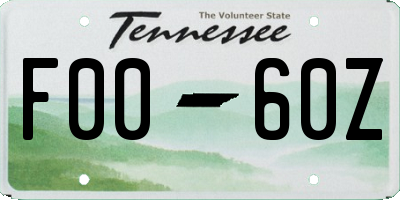 TN license plate F0060Z