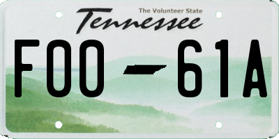 TN license plate F0061A