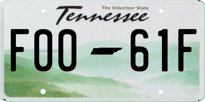 TN license plate F0061F