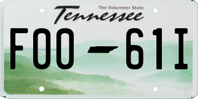 TN license plate F0061I