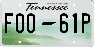 TN license plate F0061P