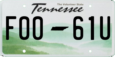TN license plate F0061U