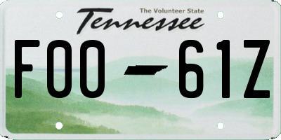 TN license plate F0061Z