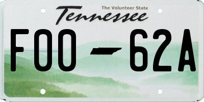 TN license plate F0062A