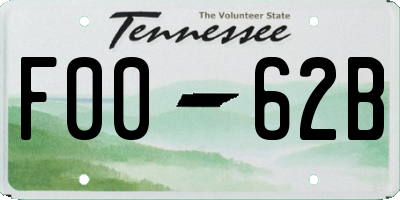 TN license plate F0062B