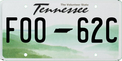 TN license plate F0062C