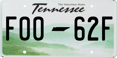 TN license plate F0062F